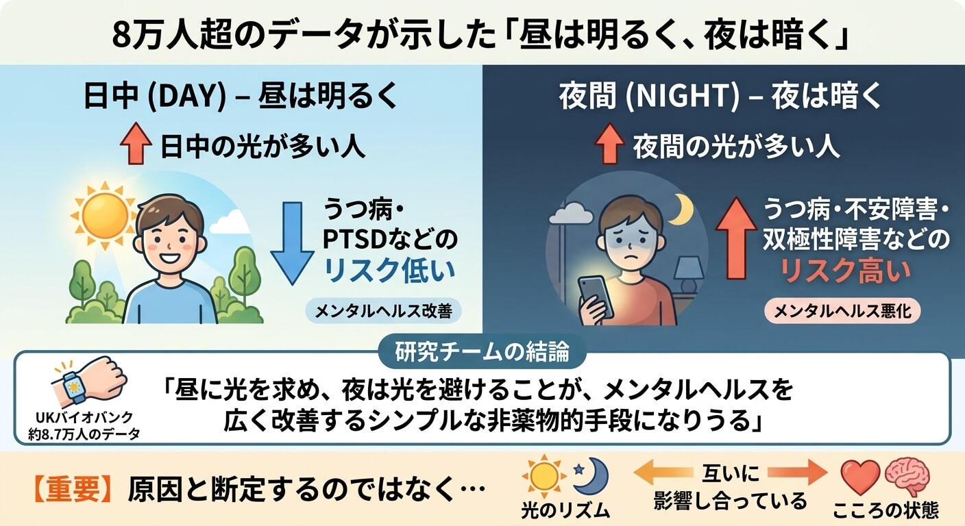 8万人データ朝と夜の光